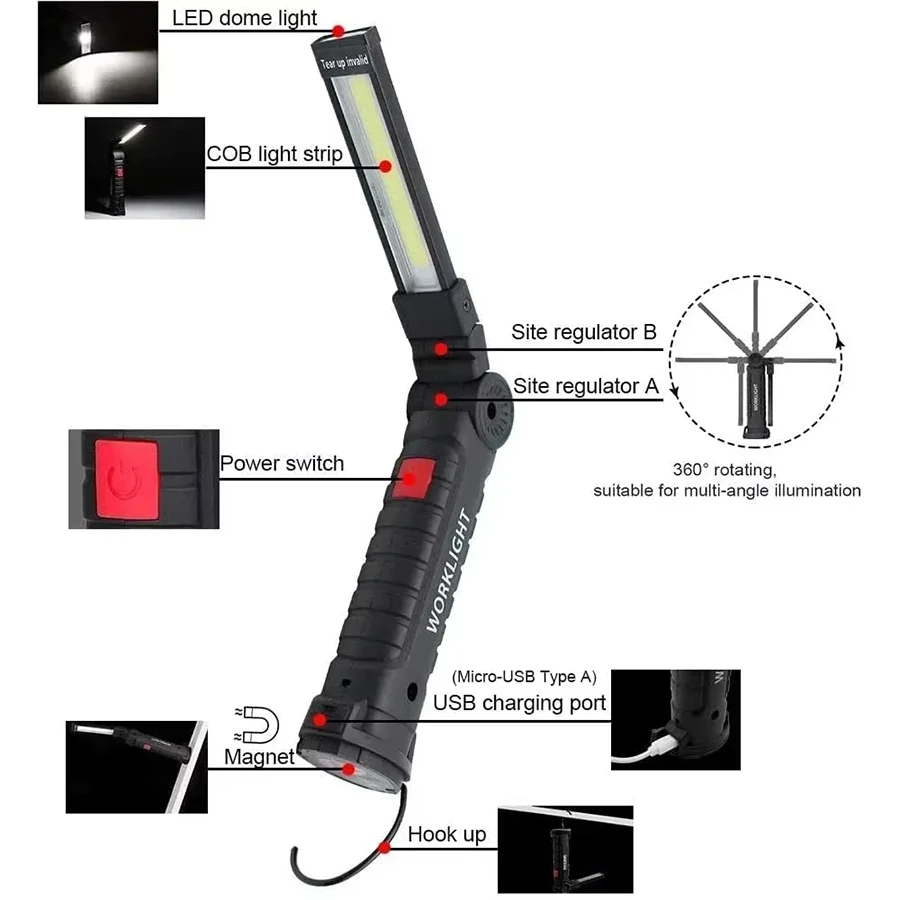 New Portable COB LED Flashligh - đánh giá và giá Outdoor Camping Light Portable